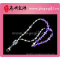 Purple Crystal Shell Chain Big Blue Sapphire Pendant Fashion Keychain